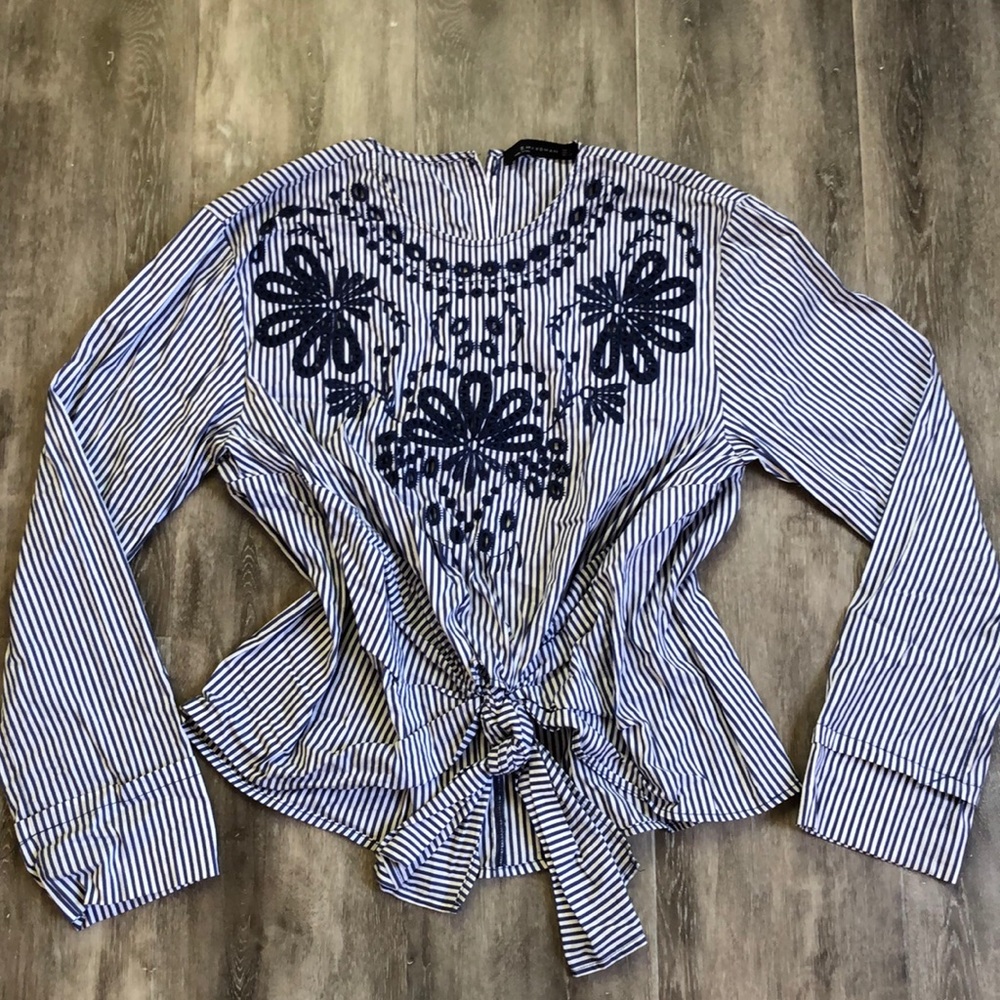 Embroidered Blue Blouse
